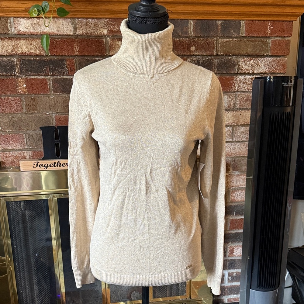 Shimmering Gold Turtleneck Sweater- new with tag